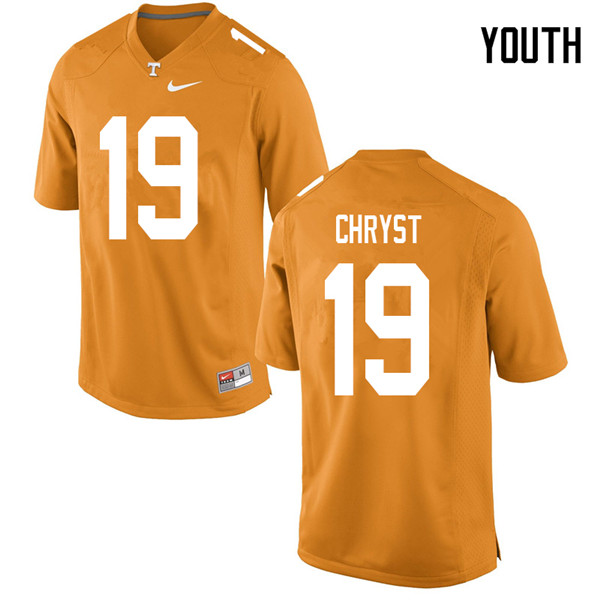 Youth #19 Keller Chryst Tennessee Volunteers College Football Jerseys Sale-Orange - Click Image to Close